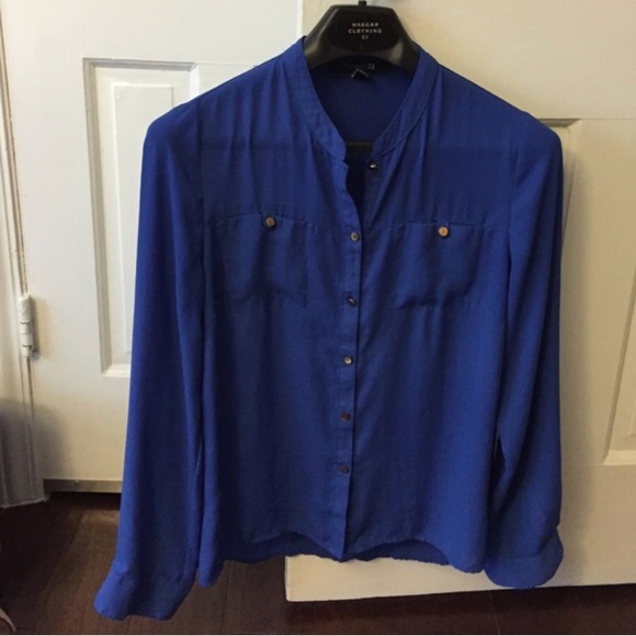 Cobalt royal blue chiffon top - Picture 1 of 1